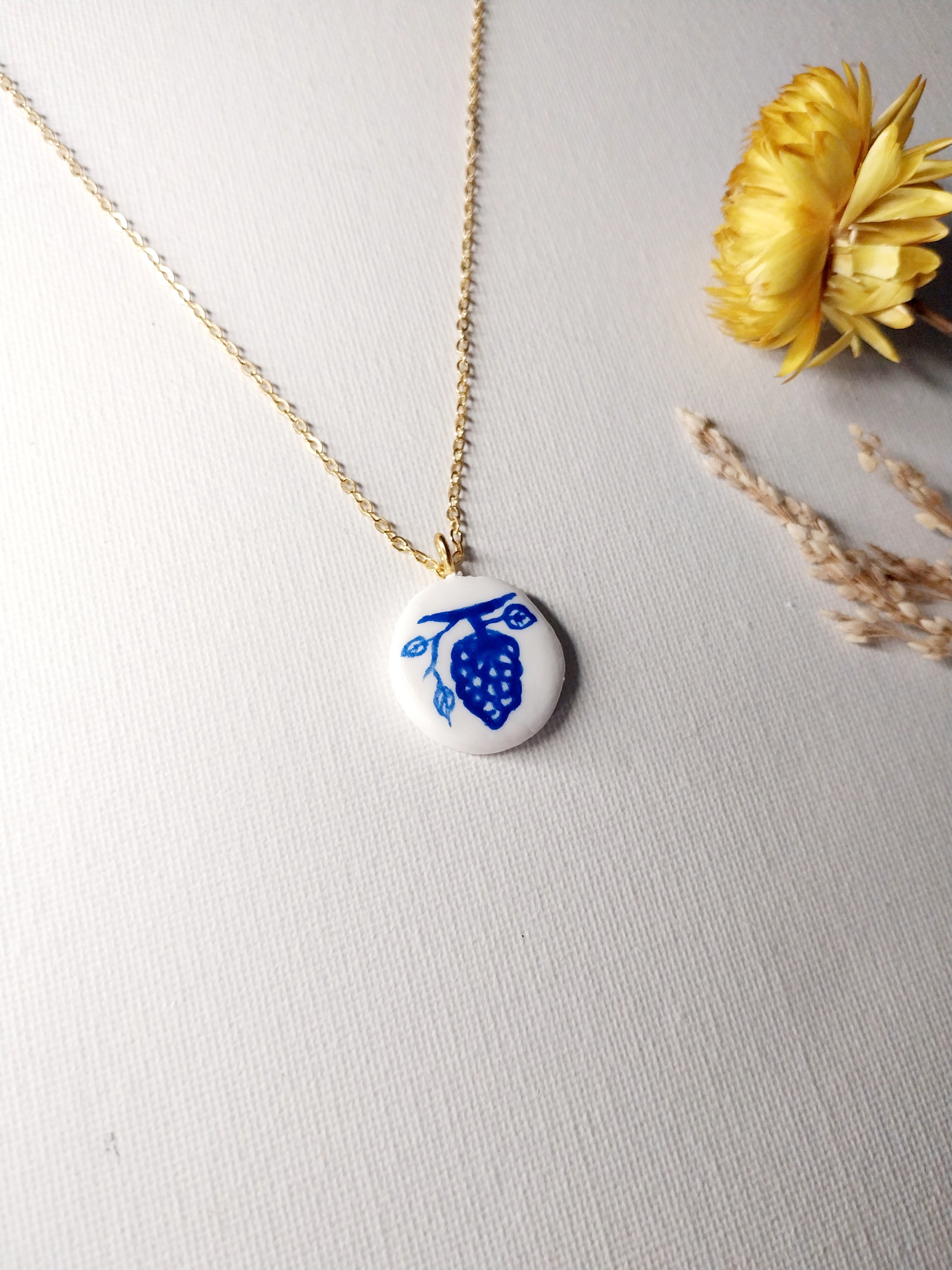 Pendentif grappe de Raisin bleue Talis&co