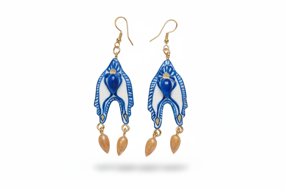 Boucles d'oreilles artisanales - Argile Polymère et Résine Époxy - Fait Main