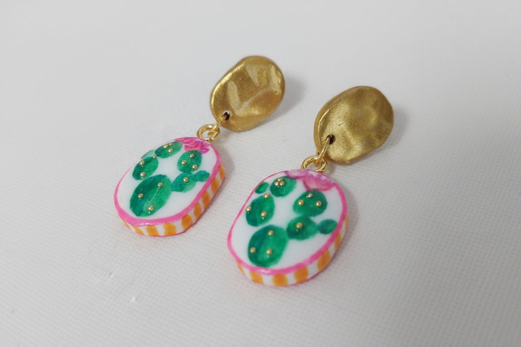Boucles d'Oreilles Désert - Cactus | Argile polymère
