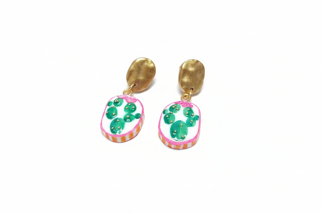 Boucles d'Oreilles Désert - Cactus | Argile polymère