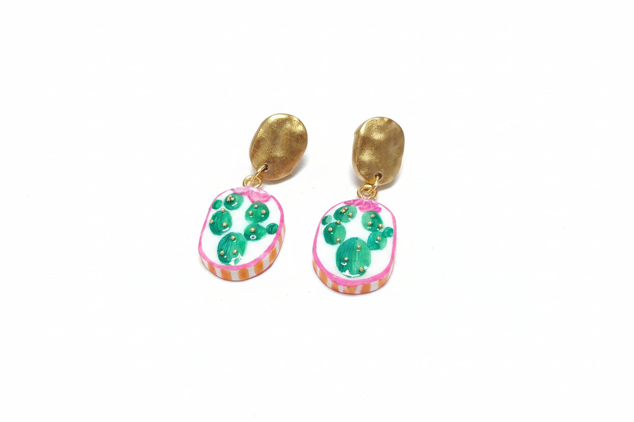 Boucles d'Oreilles Désert - Cactus | Argile polymère