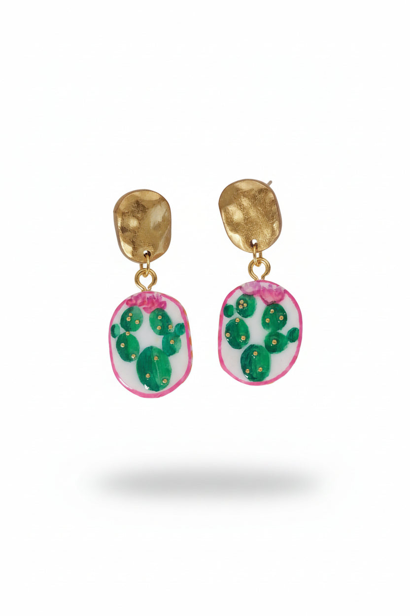Boucles d'Oreilles Désert - Cactus | Argile polymère