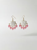 Boucles d'Oreilles Chics "Élégance Rosée" : Argile Nacrée & Perles en Résine - Talis & co