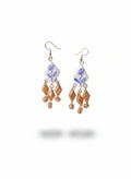 Boucles d'oreilles pendantes Argile polymère Couleur violettes or