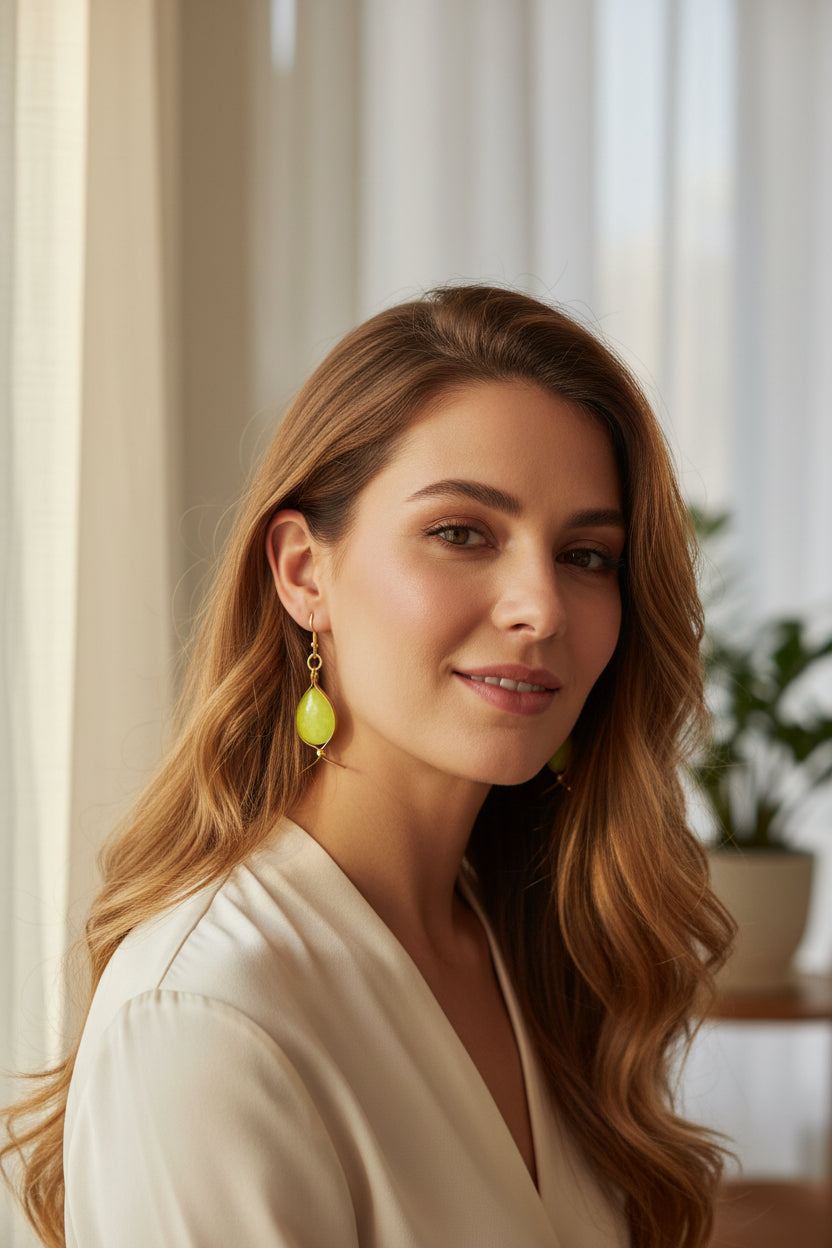 Boucles d'oreilles poisson perle en resine laiton et acier inoxydable