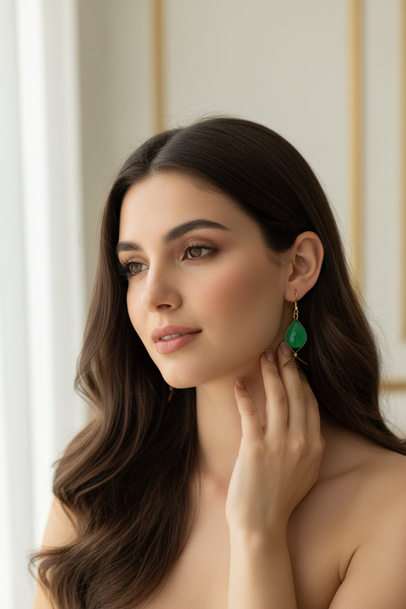 Boucles d'oreilles poisson perle en resine laiton et acier inoxydable