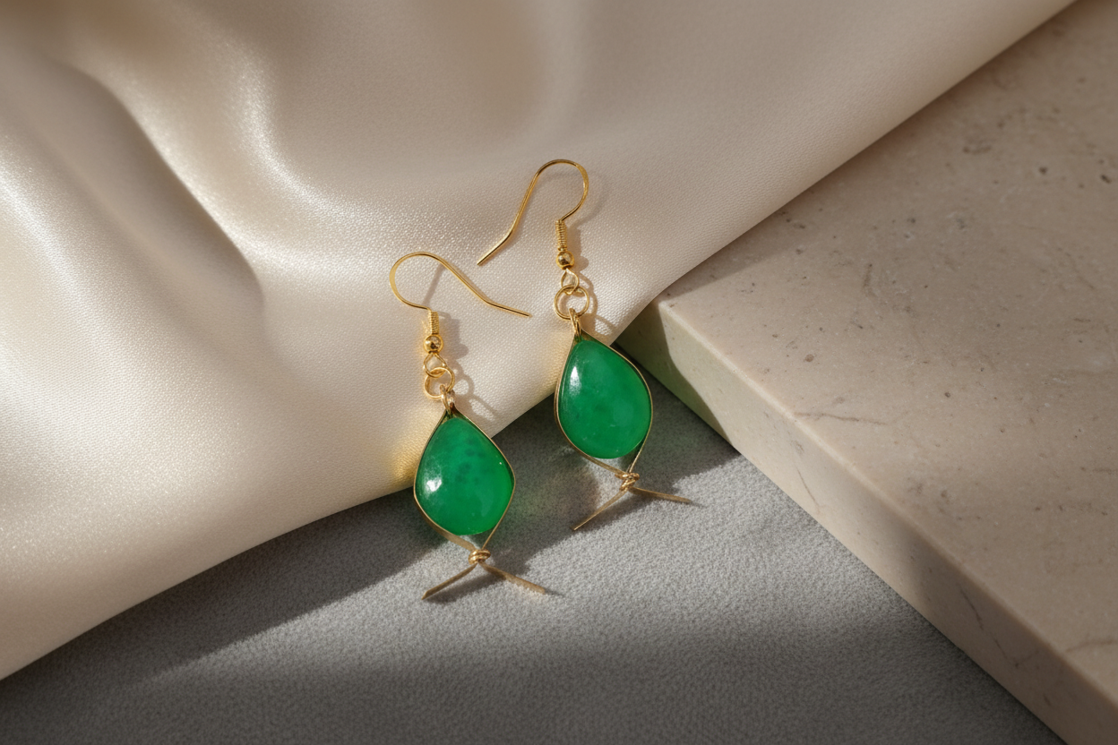 Boucles d'oreilles poisson perle en resine laiton et acier inoxydable