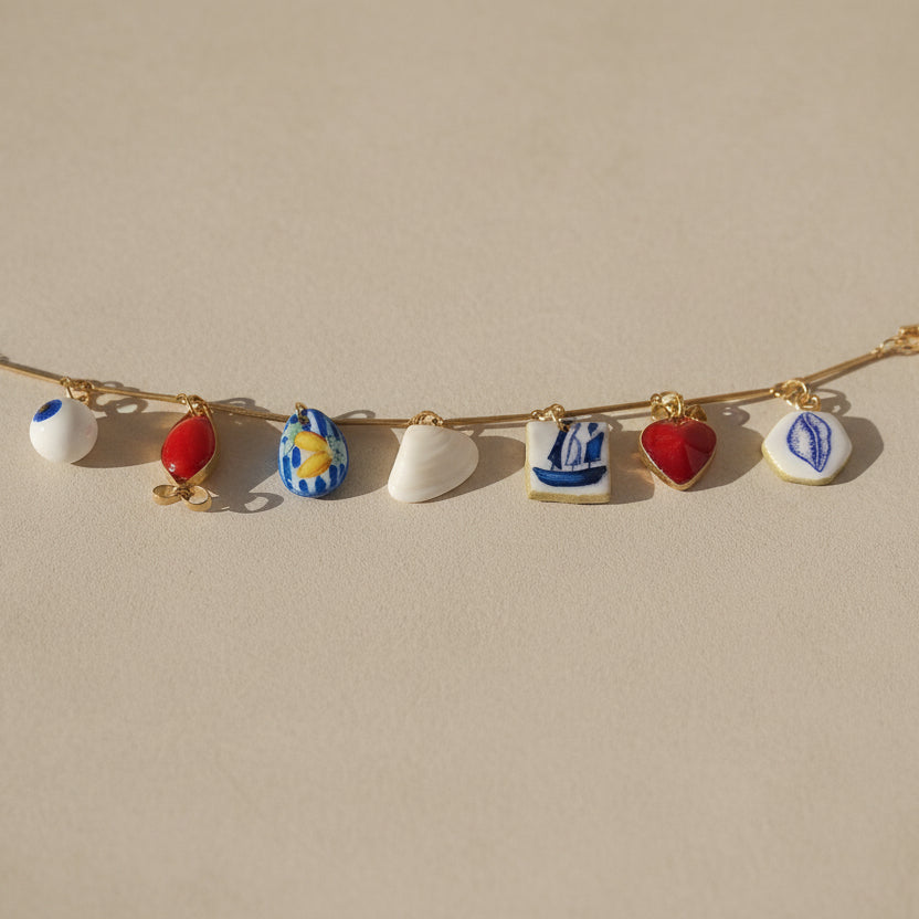 Bracelet "Escale en Méditerranée" – Chaîne Bâtonnets & Charms Émaillés