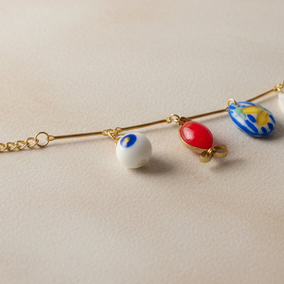 Bracelet "Escale en Méditerranée" – Chaîne Bâtonnets & Charms Émaillés