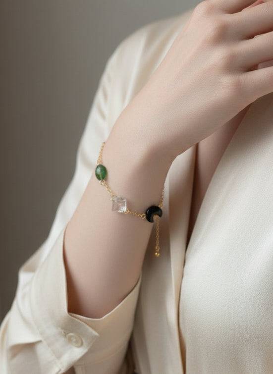 Bracelet Baroque Élégant en Acier Doré - undefined