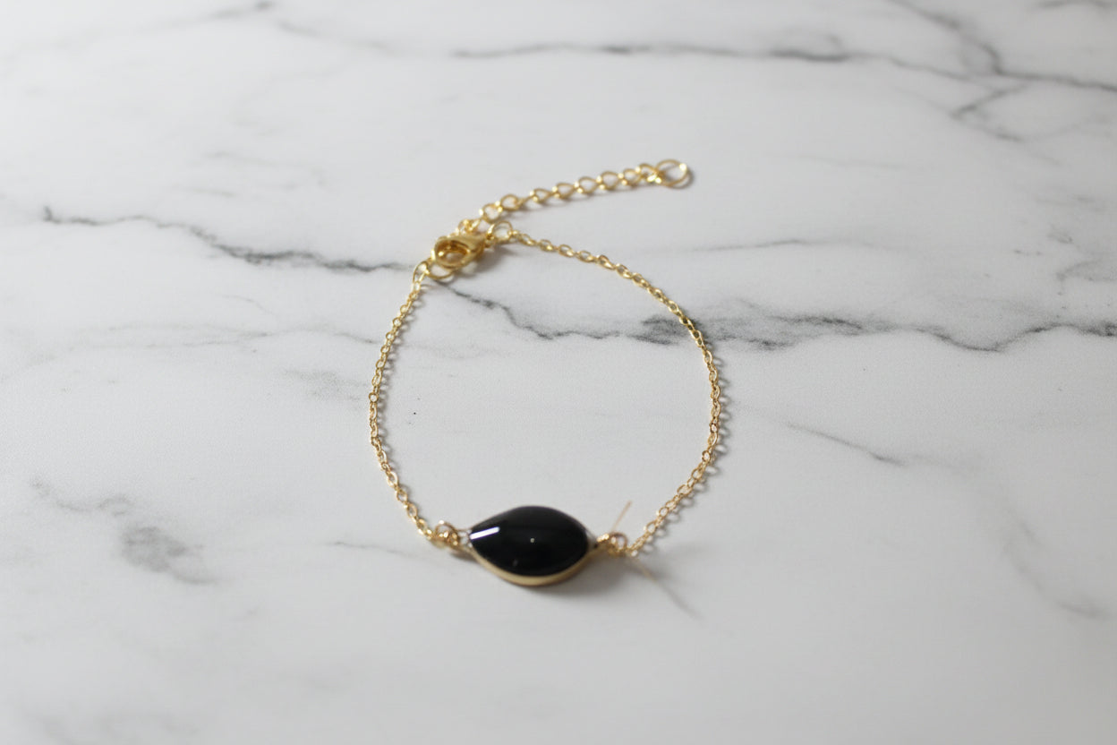 Bracelet Fin Colorée – Laiton, perle en résine & Acier Inoxydable - Talis & co
