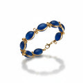 Bracelet perles Bleues acier et Laiton Doré - undefined