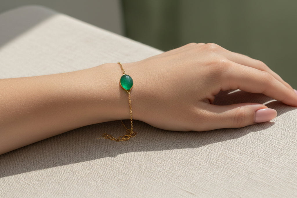 Bracelet Fin Colorée – Laiton, perle en résine & Acier Inoxydable - Talis & co