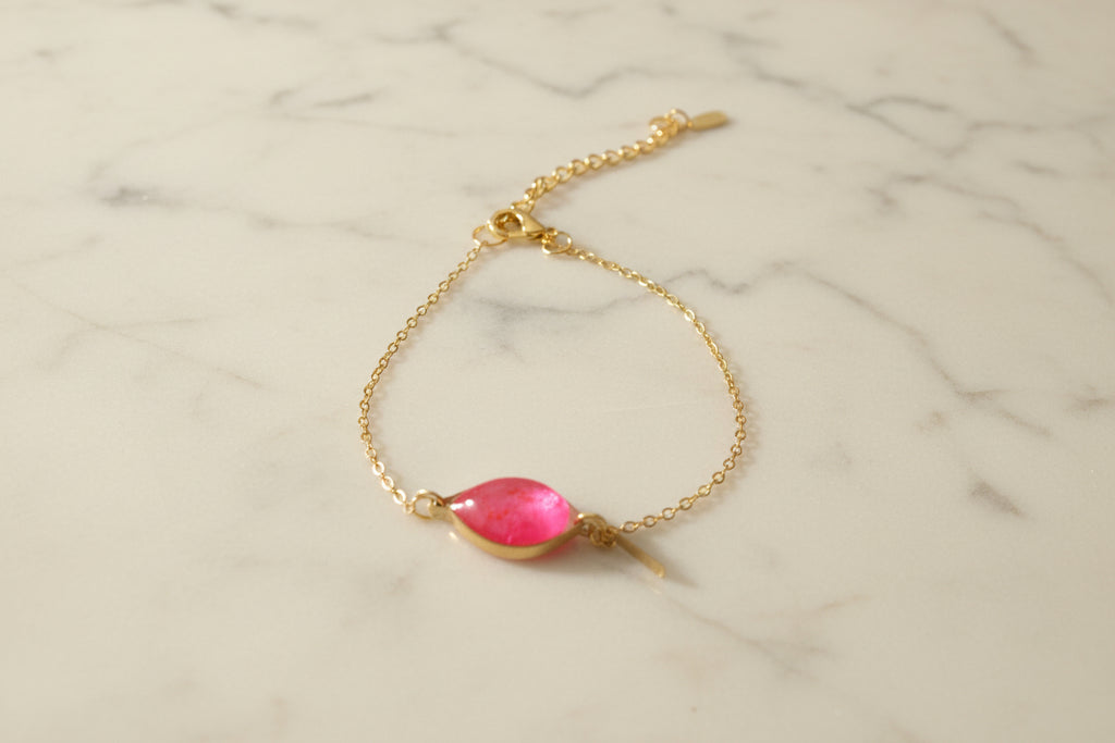 Bracelet Fin Colorée – Laiton, perle en résine & Acier Inoxydable - Talis & co