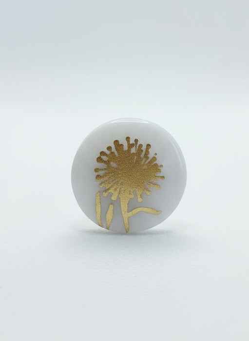 Pendentif fleur de pissenlit dorée Talis&co