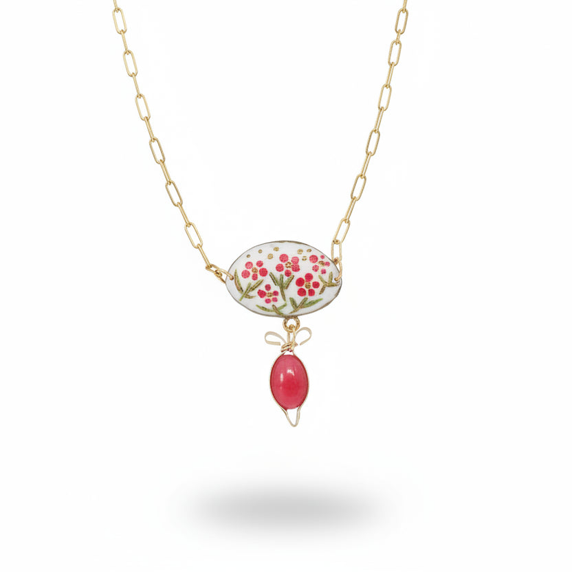 Collier Artisanal "Éclosion Florale" – Acier Inoxydable et Émail