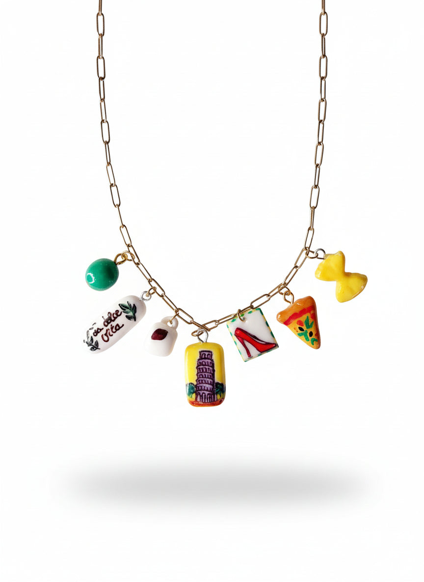 Collier à breloques inspiration voyage en Italie Talis&co