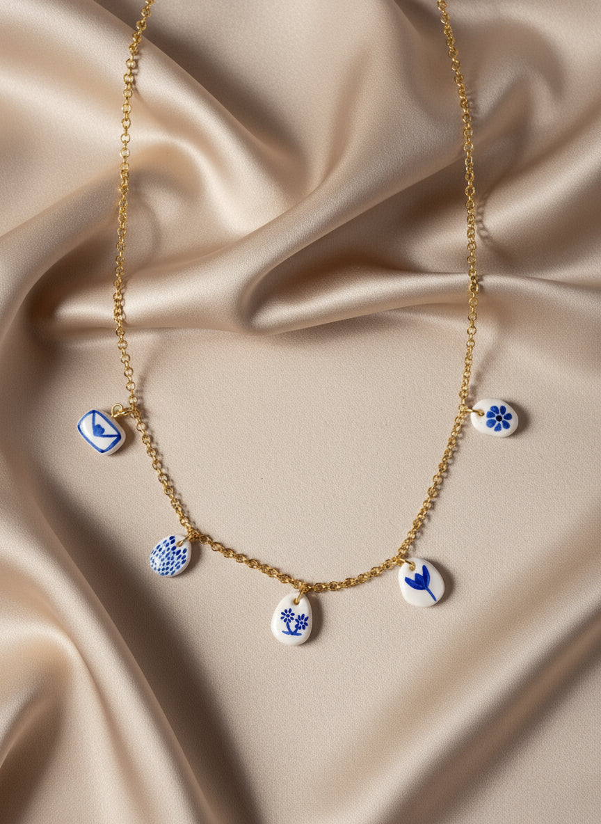 Collier à breloques bleues Talis&co