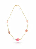 Collier Tendance baroque bohème chic rose et or