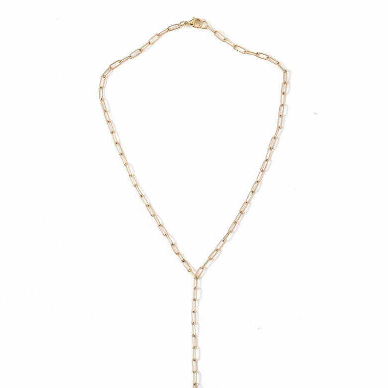 Collier Lariat en Acier Inoxydable – Pendentifs en Argile Peints à la Main & Perles Résine Bleues