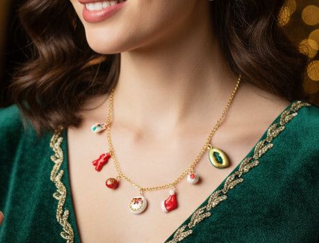 Pendentif de Noël en argile polymère rouge et blanc