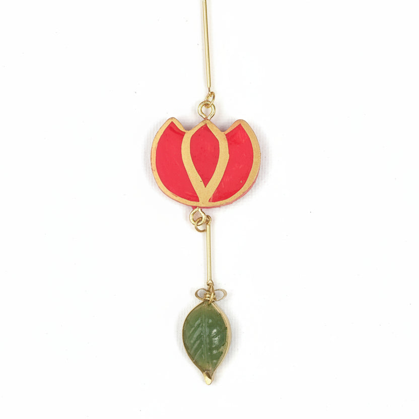 Collier "Lariat" Bohème Chic – Acier Inoxydable, Argile et Coquillages