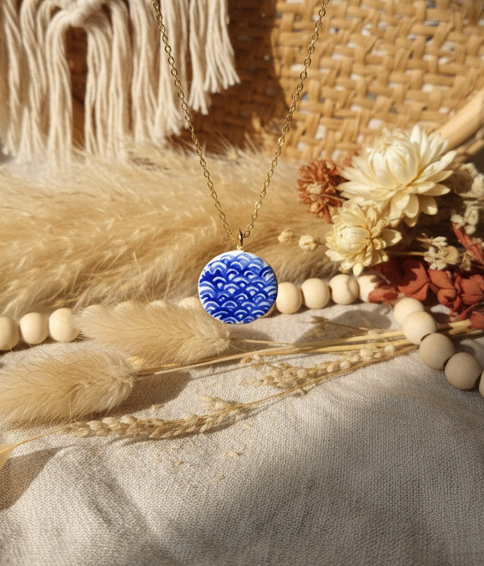 Pendentif vagues bleues Talis&co