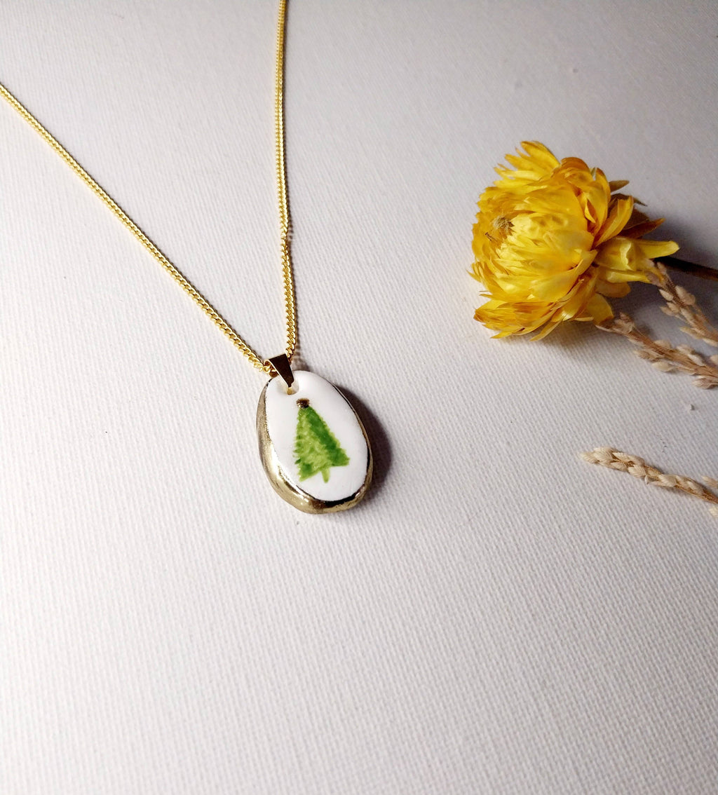 Pendentif arbre de Noël Artisanal en Argile Polymère