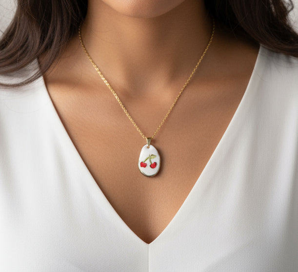 Pendentif cerise doré Talis&co
