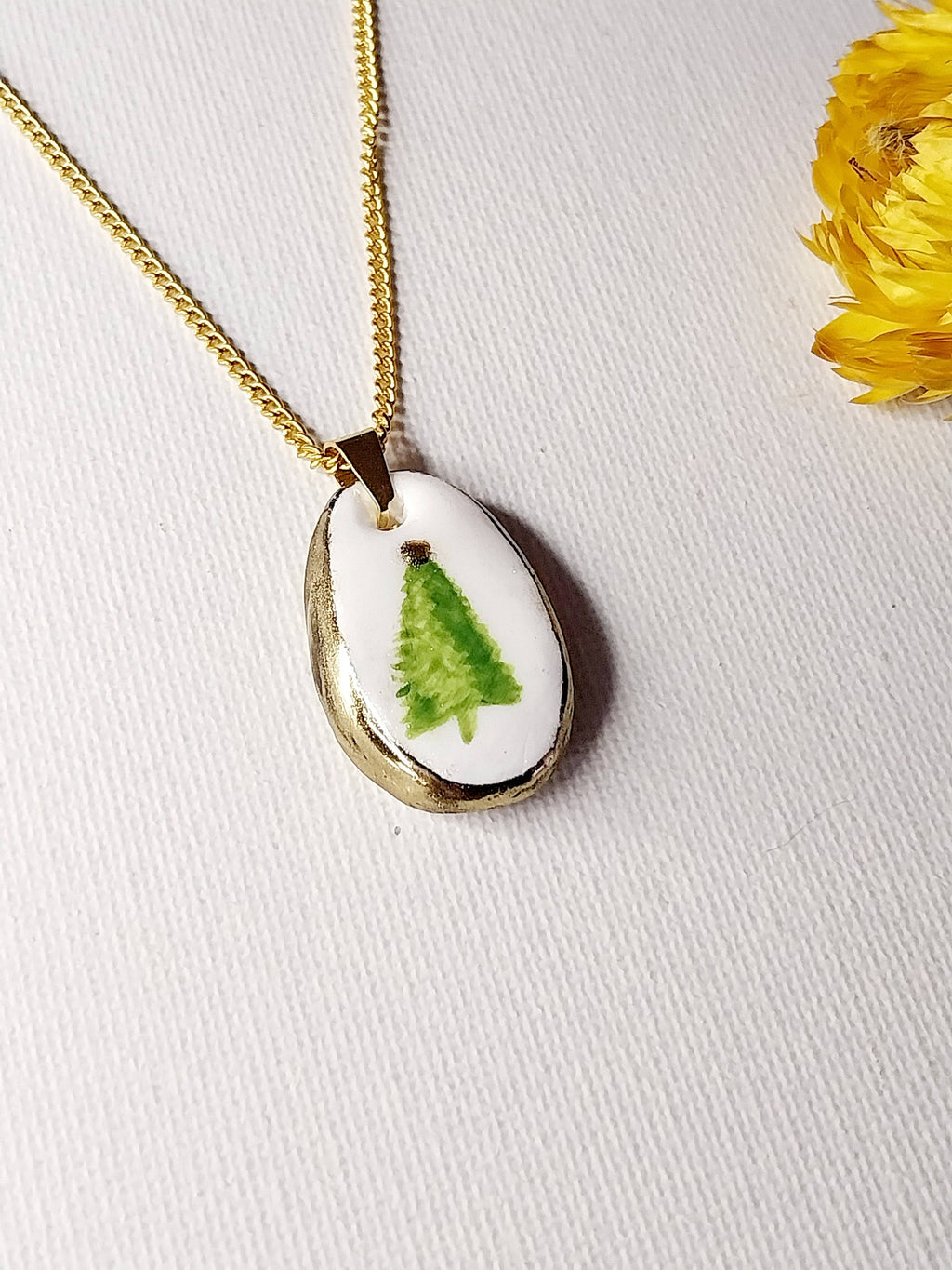 Pendentif arbre de Noël Artisanal en Argile Polymère