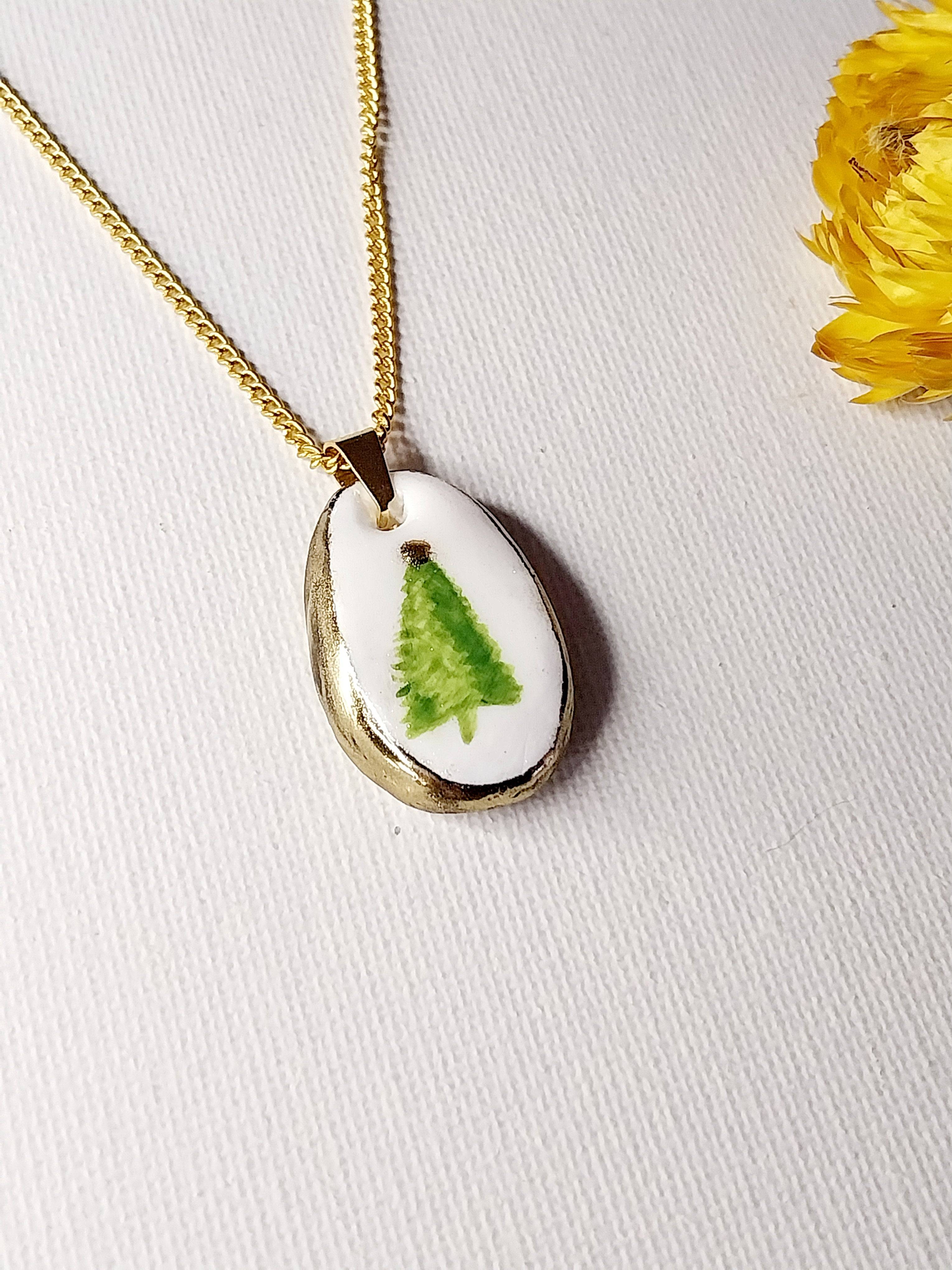 Pendentif arbre de Noël Artisanal en Argile Polymère