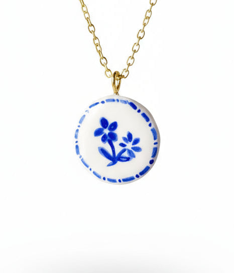 Pendentif fleur bleue Talis&co