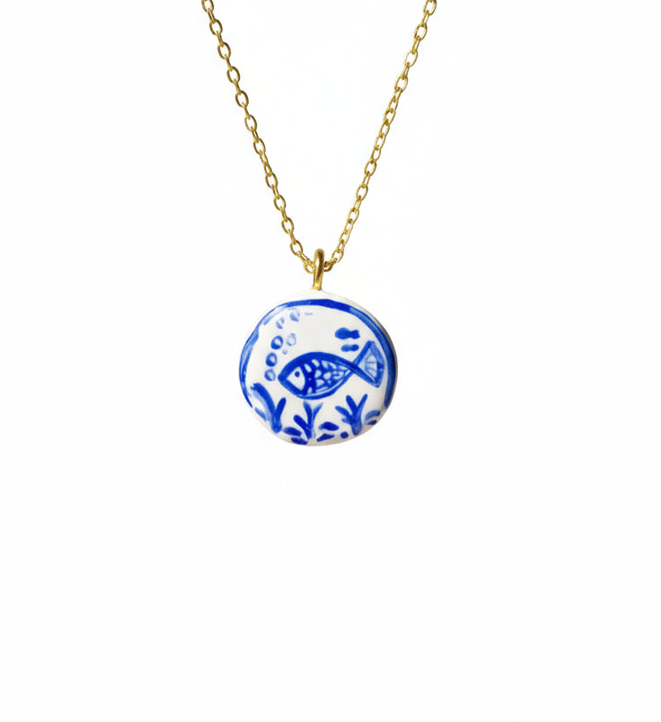 Pendentif petit poisson bleu Talis&co