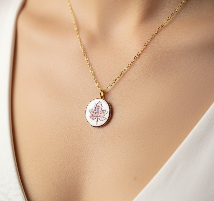 Pendentif feuille d'automne Talis&co