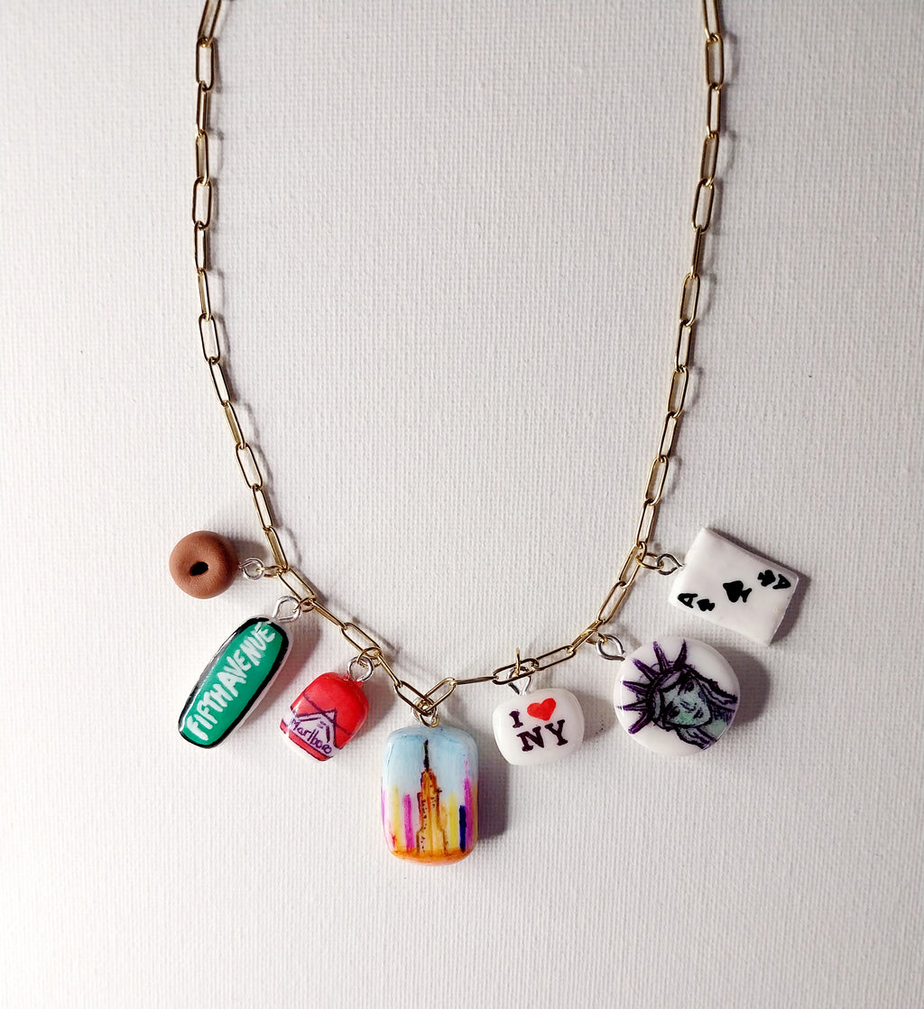 Collier à breloques inspiration voyage à NEW YORK Talis&co
