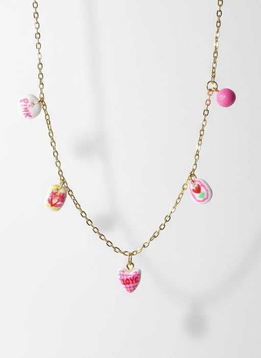 Collier à breloques roses Talis&co