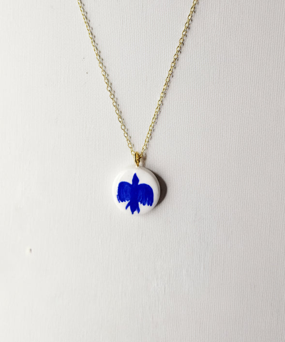 Pendentif colombe bleue Talis&co