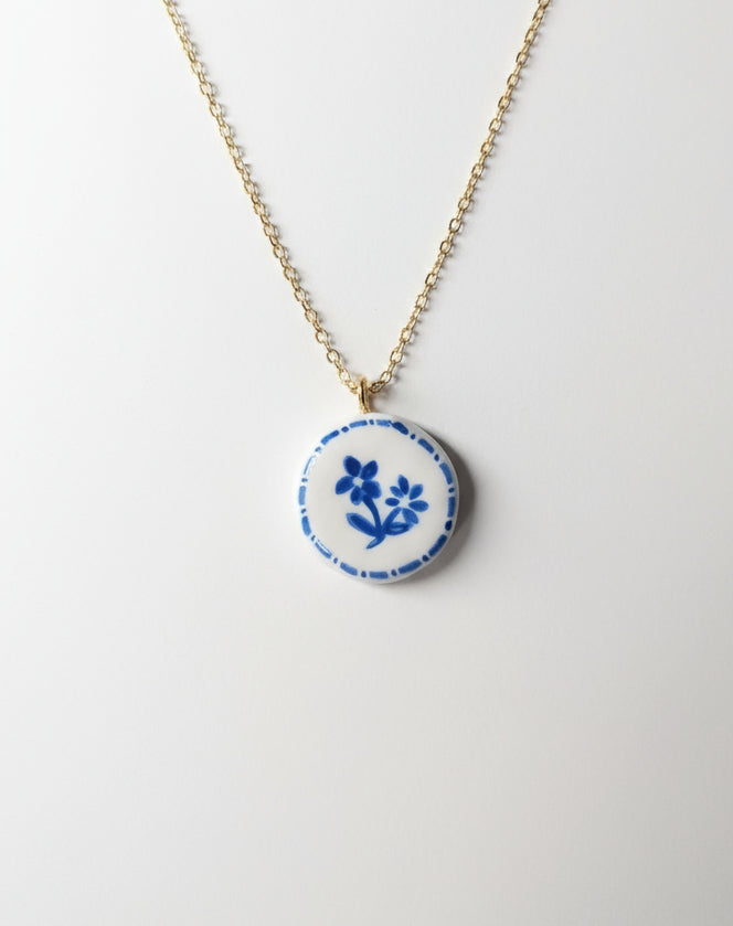 Pendentif fleur bleue Talis&co
