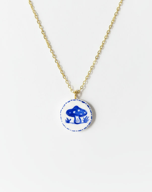 Pendentif champignon bleu Talis&co - Talis & co