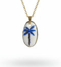 Pendentif palmier bleu et doré Talis&co