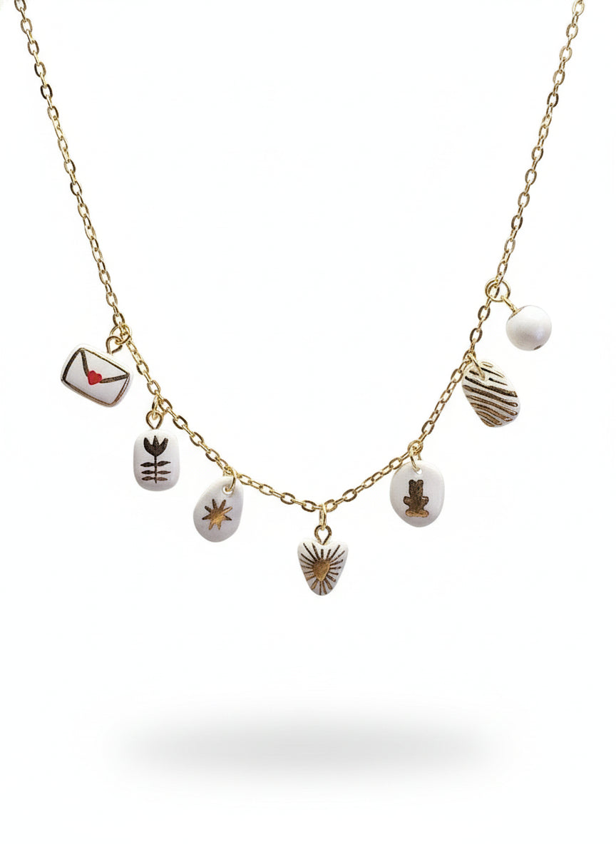 Collier à charmes dorés Talis&co