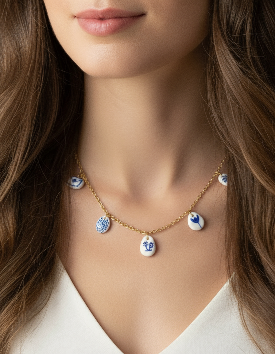 Collier à breloques bleues Talis&co