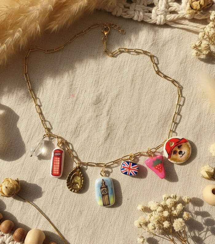 Collier à Breloques unique sur le thème de l'Angleterre