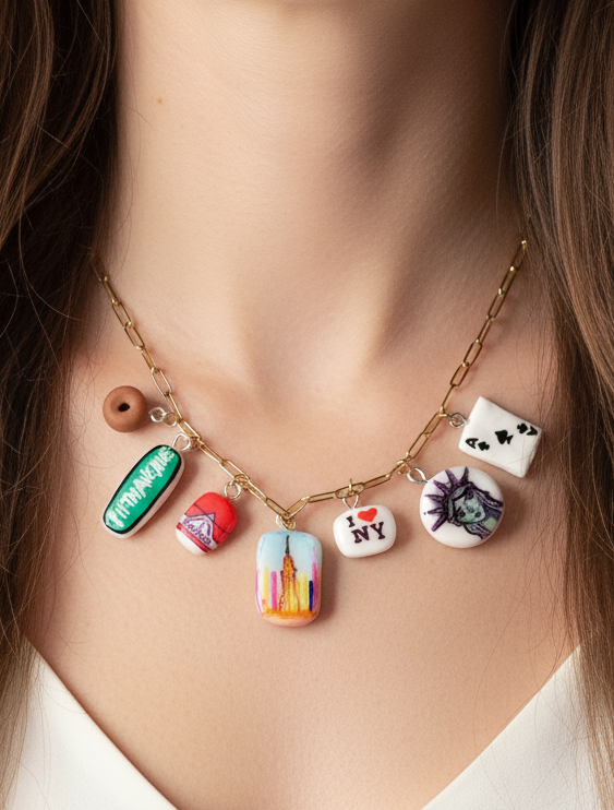Collier à breloques inspiration voyage à NEW YORK Talis&co