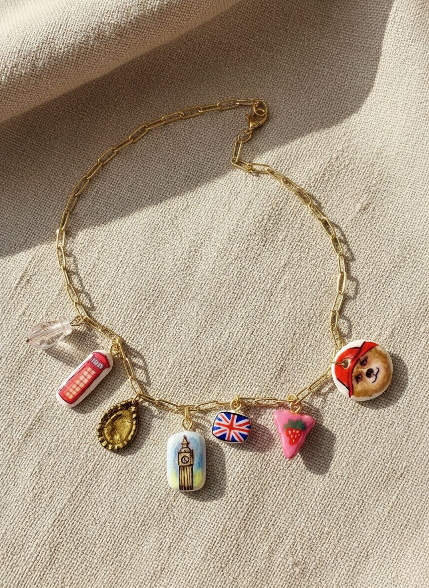 Collier à Breloques unique sur le thème de l'Angleterre