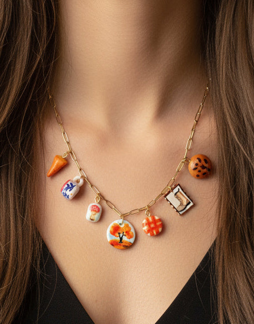 Collier à breloques inspiration Ambiance d'automne Talis&co