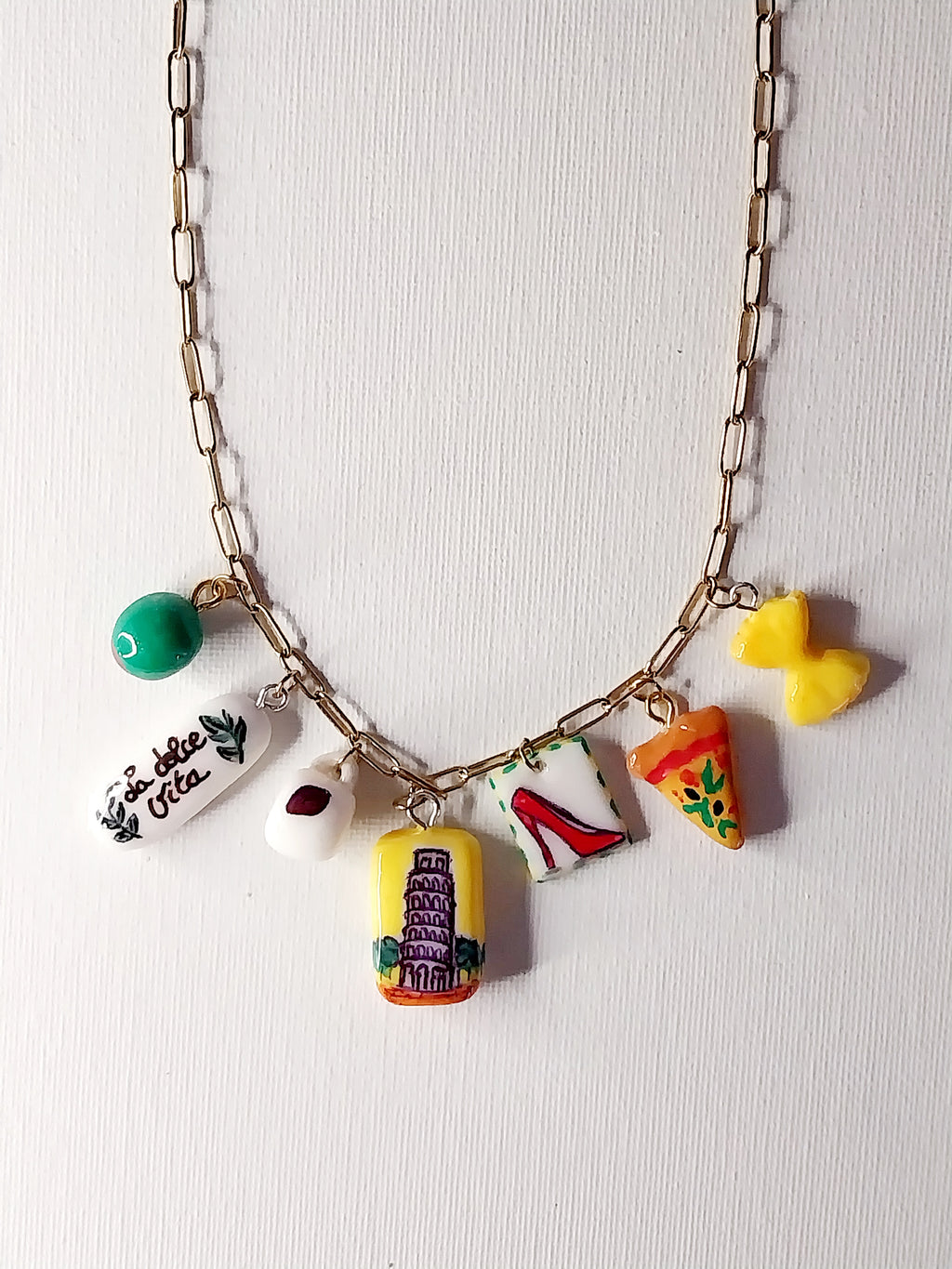 Collier à breloques inspiration voyage en Italie Talis&co