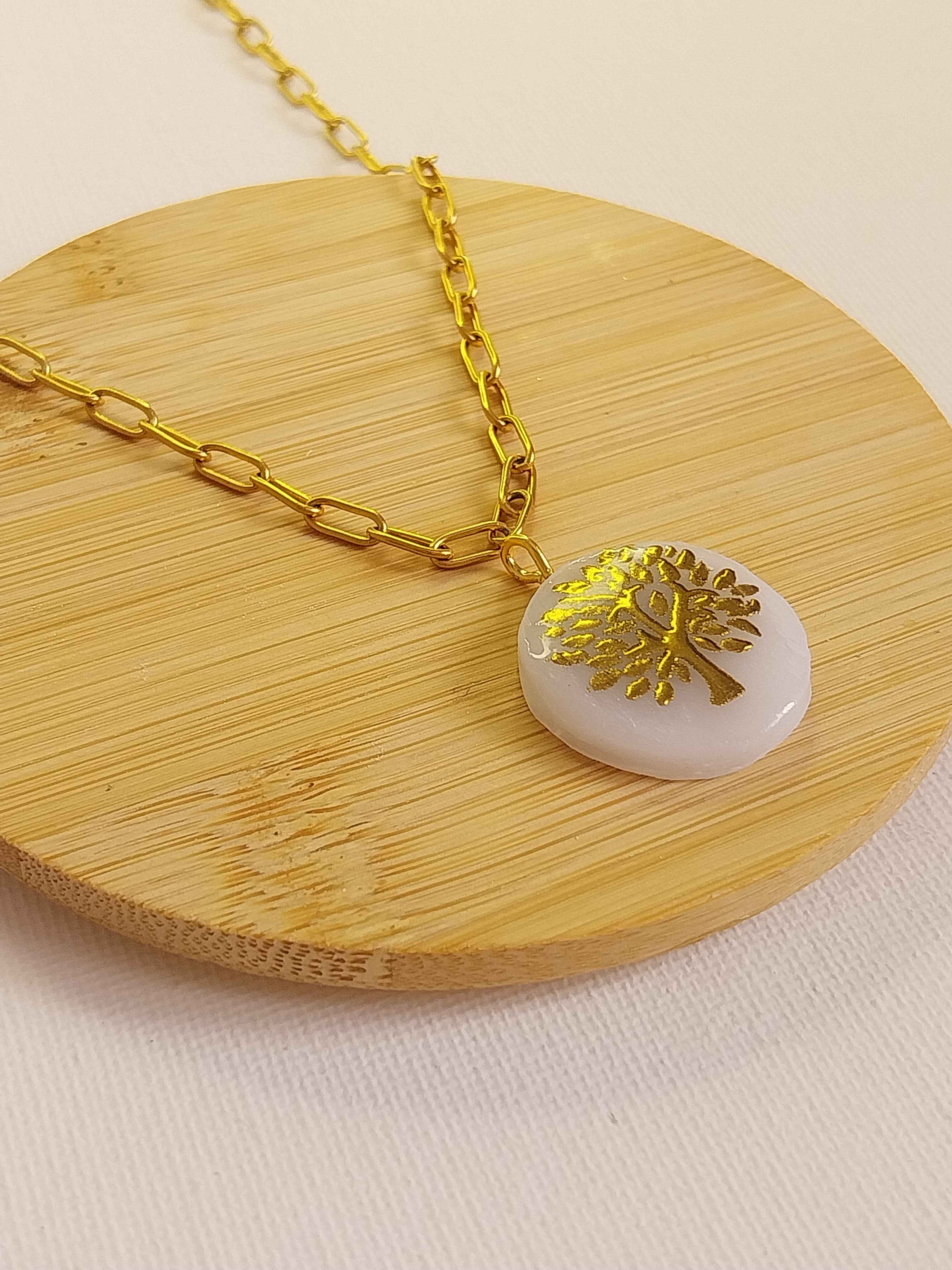 Pendentif arbre de vie doré Talis&co