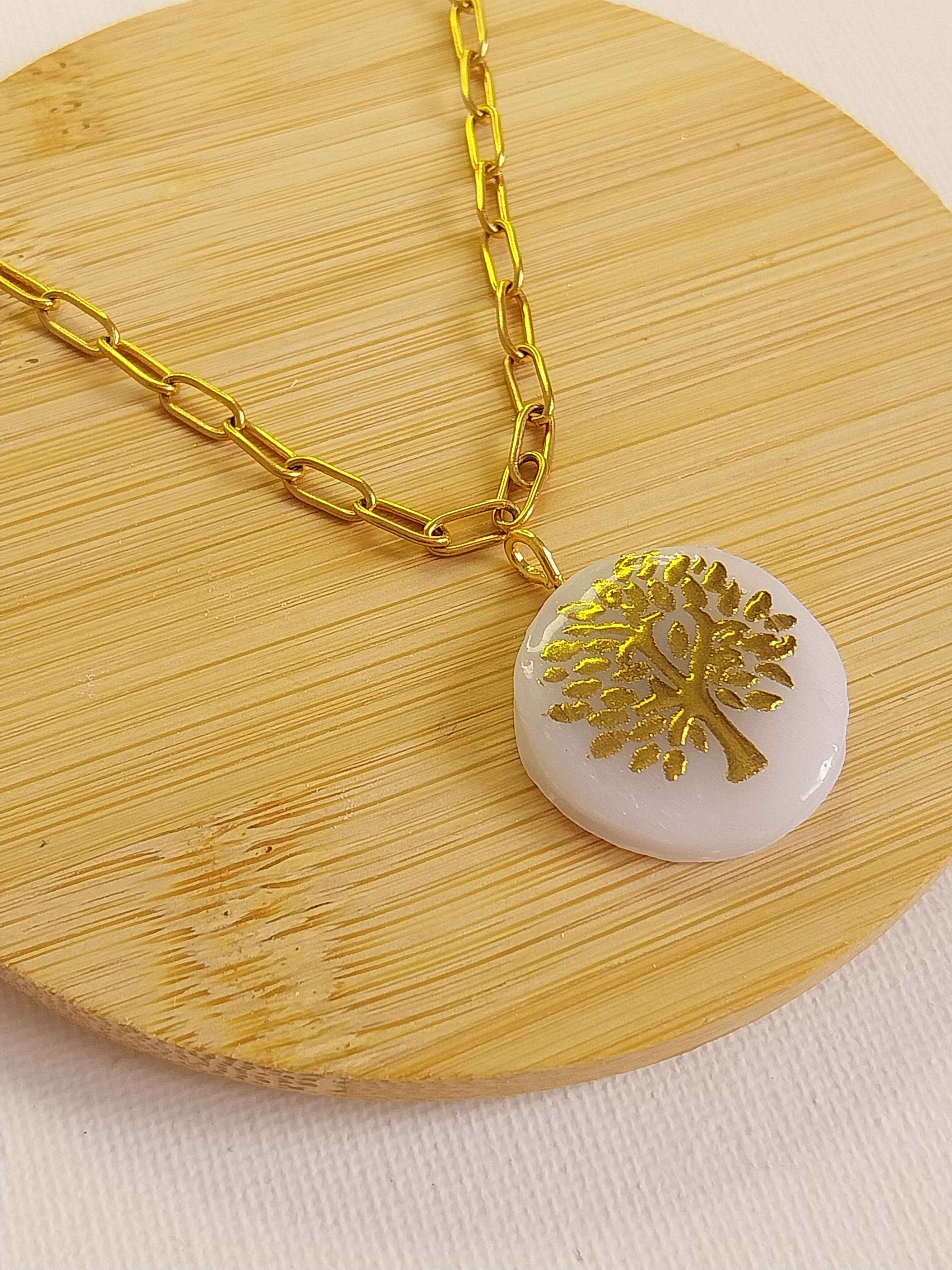 Pendentif arbre de vie doré Talis&co