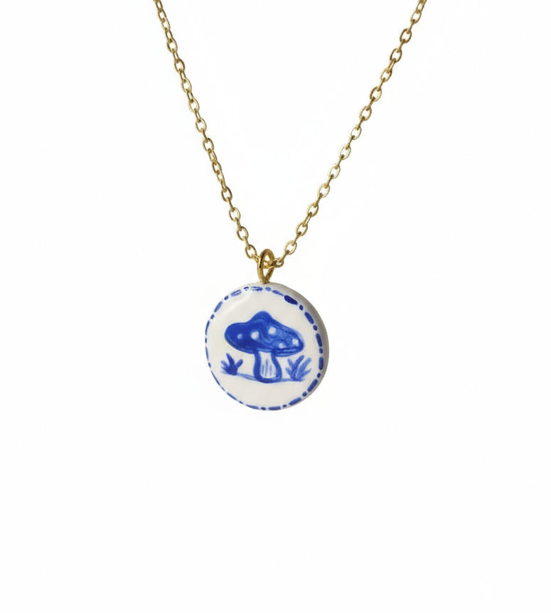Pendentif champignon bleu Talis&co - Talis & co